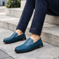 Mocassin Homme Cuir Bleu Océan Mannequin Business