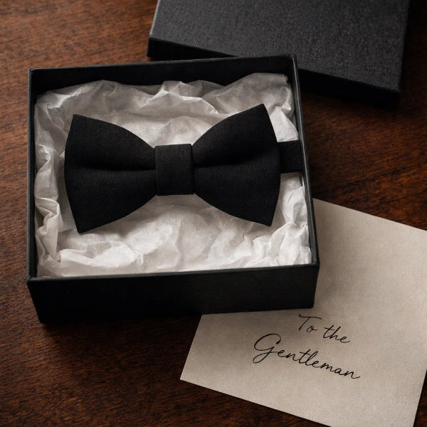 Nœud Papillon Coton Noir Coffret