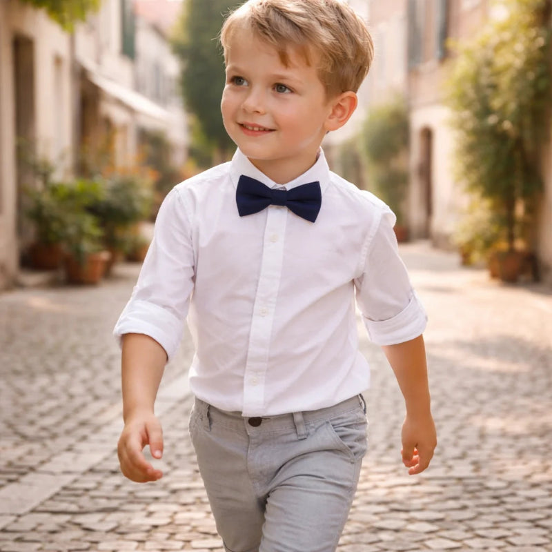 Nœud Papillon Enfant Coton Bleu Marine Porter