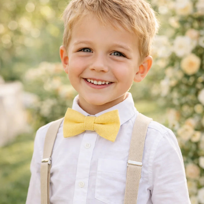 Nœud Papillon Enfant Coton Jaune Porter