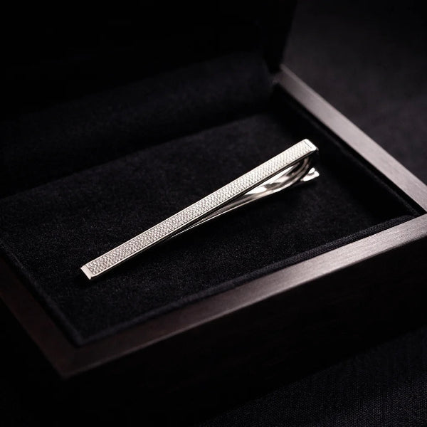 Pince à Cravate Fine Relief Argent Gift