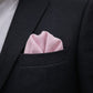 Pochette de Costume en Coton Rose Clair porter