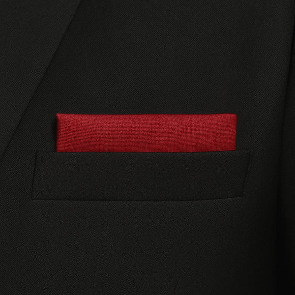 Pochette de Costume en Coton Rouge Macro