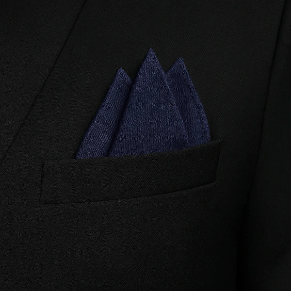 Pochette de Costume en Coton Bleu Marine Macro