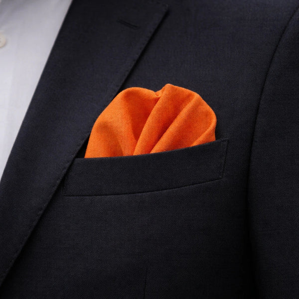 Pochette de Costume en Coton Orange Porter