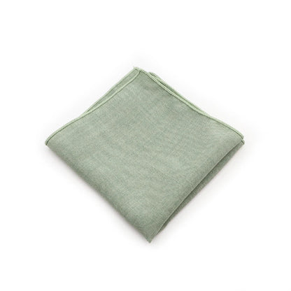 Pochette de Costume en Coton Vert Céladon