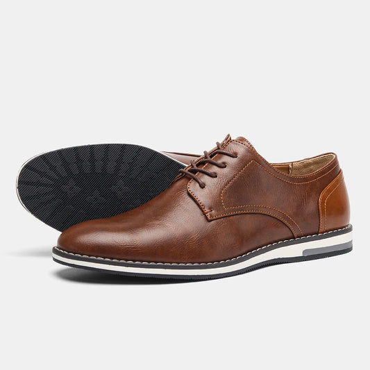 Derbies Homme Effet Cuir Marron