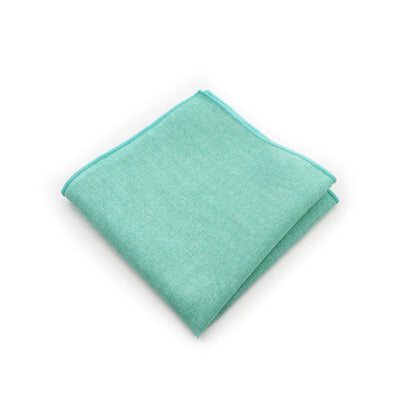 Pochette de Costume en Coton Vert Lagon