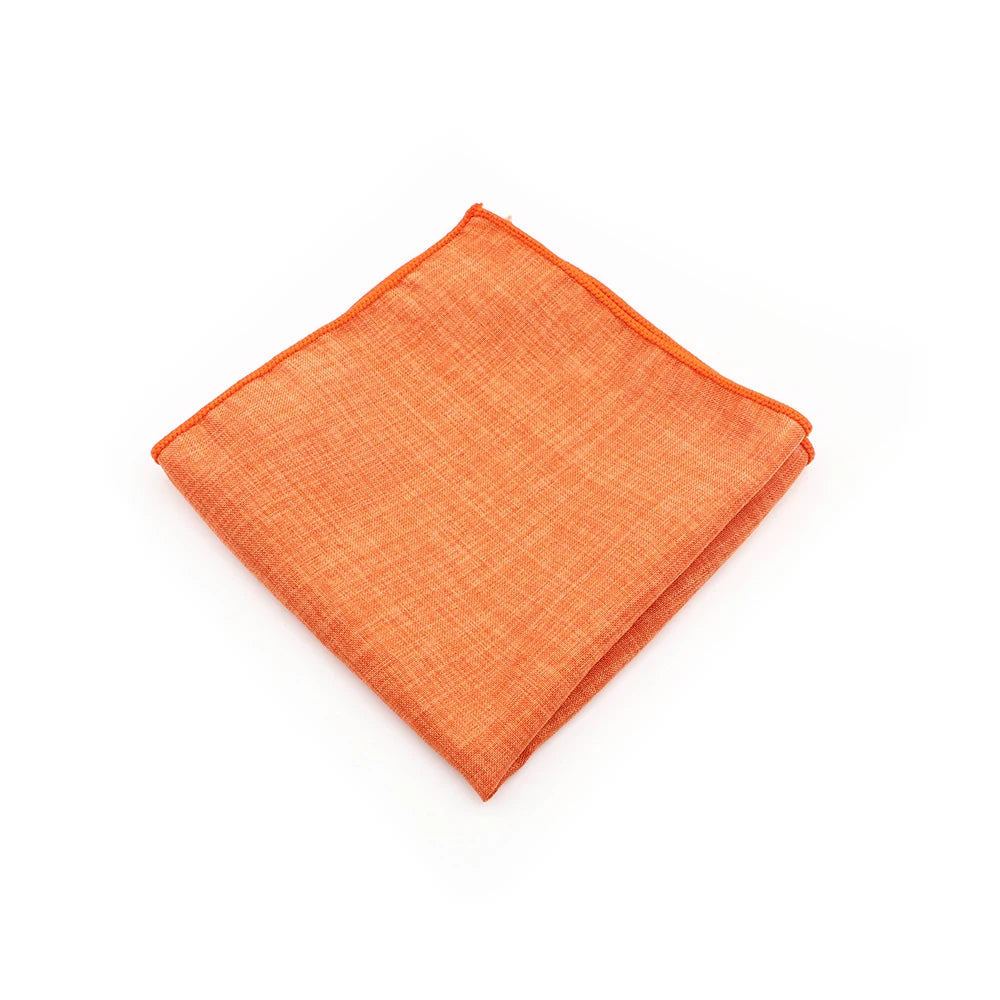 Pochette de Costume en Coton Orange Mandarine