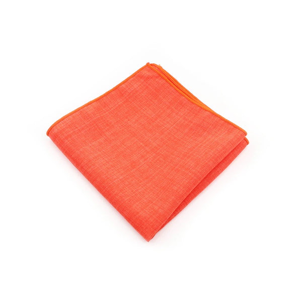 Pochette de Costume en Coton Corail Vif