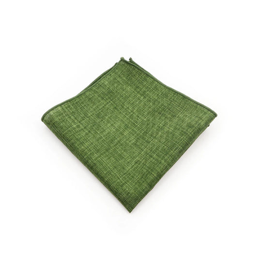 Pochette de Costume en Coton Vert Mousse