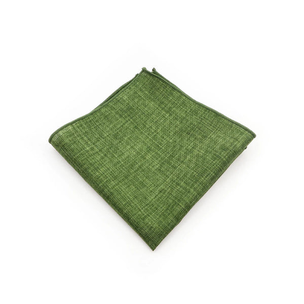 Pochette de Costume en Coton Vert Mousse