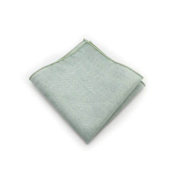 Pochette de Costume en Coton Vert Sauge