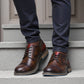 Derbies Homme Noir Effet Marron – Semelle Contrastée