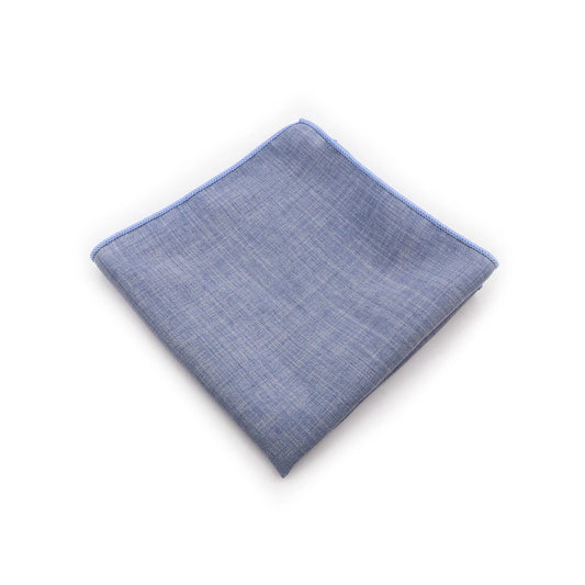 Pochette de Costume en Coton Bleu Ardoise