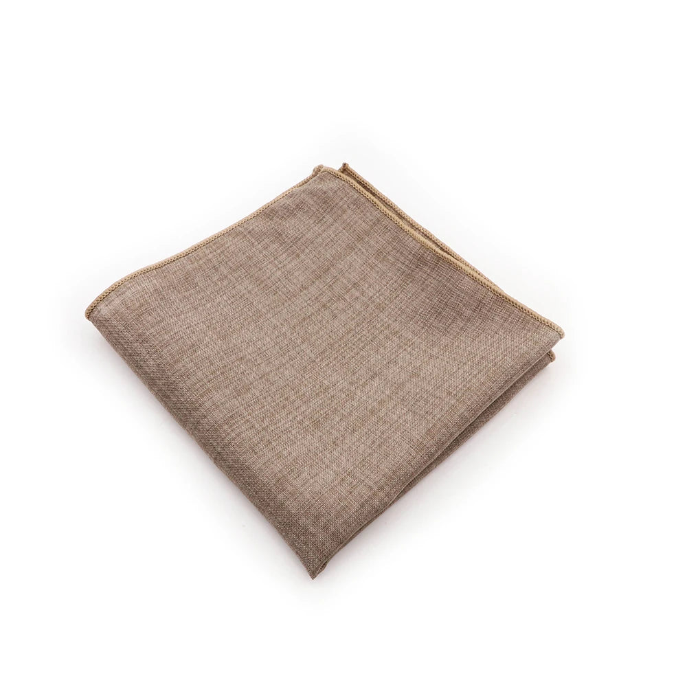 Pochette de Costume en Coton Beige Noisette