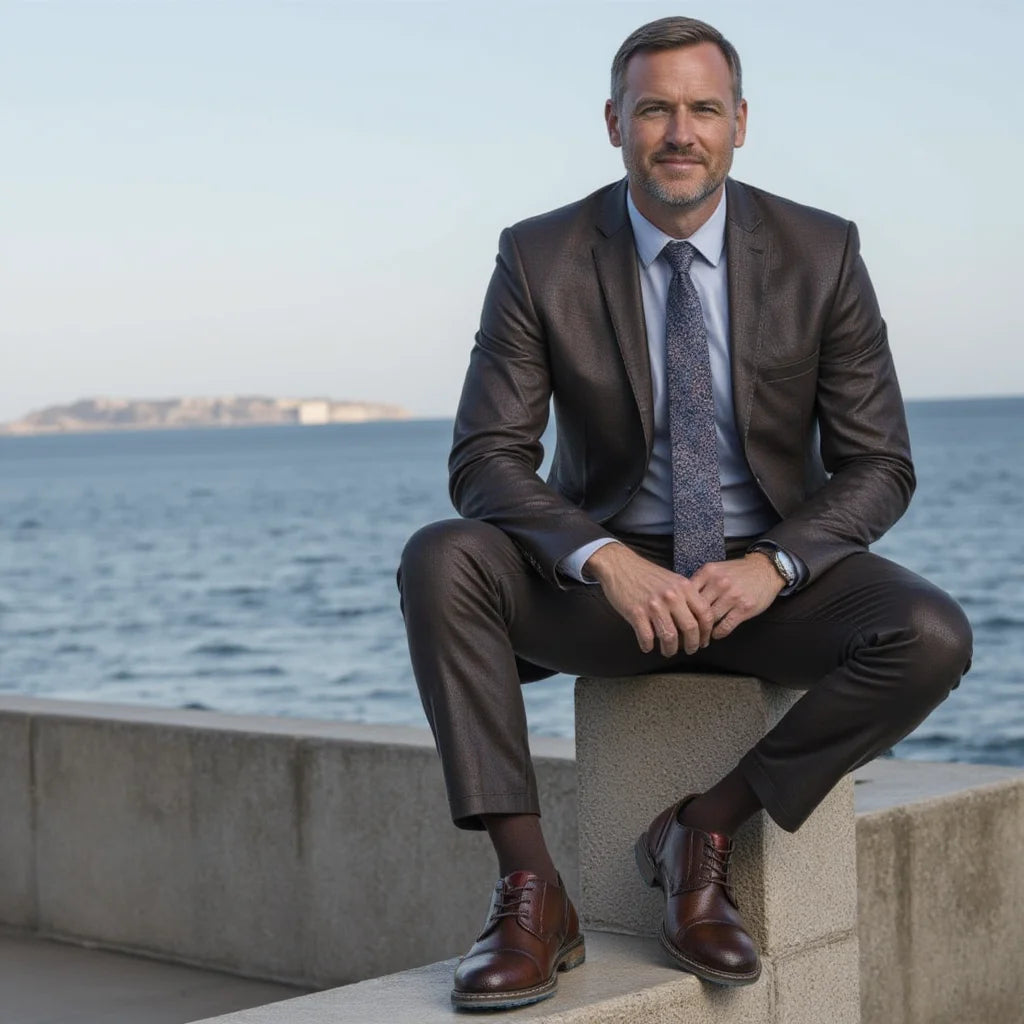 Derbies Homme Noir Effet Marron – Semelle Contrastée