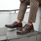 Derbies Homme Noir Effet Marron – Semelle Contrastée