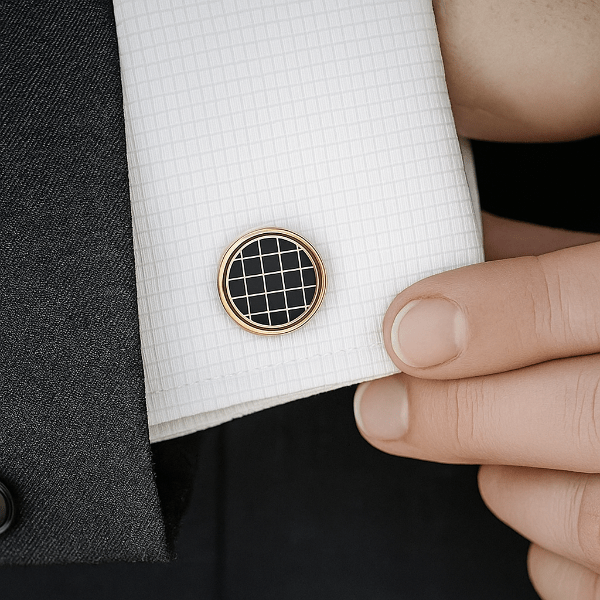 Bouton de Manchette Ronds Damier Porter