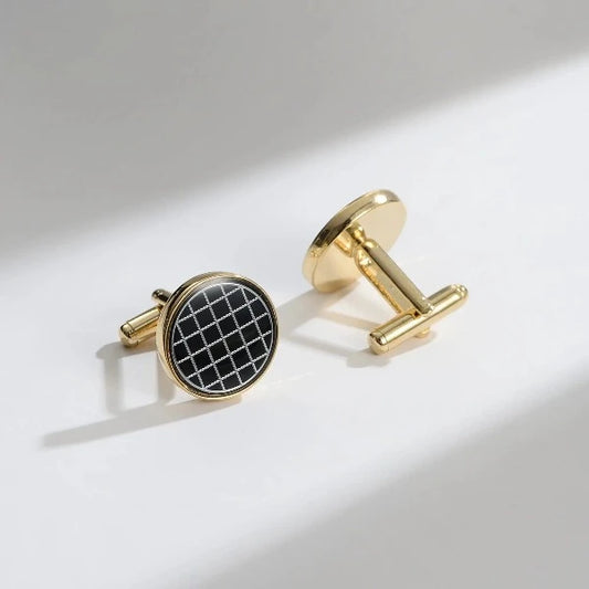 Bouton de Manchette Ronds Damier