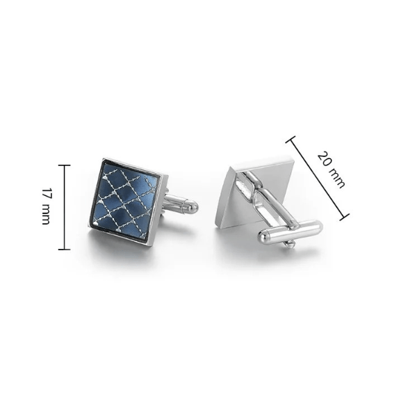 Boutons de Manchette Carrés Grille taille