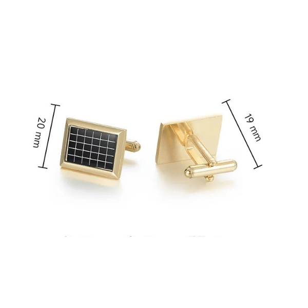Boutons de Manchette Doré et Noir Taille
