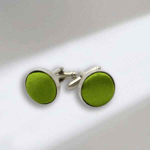 Ensemble Cravate Et Boutons De Manchette Homme – Bleu Et Vert, Motif Cachemire, Soie