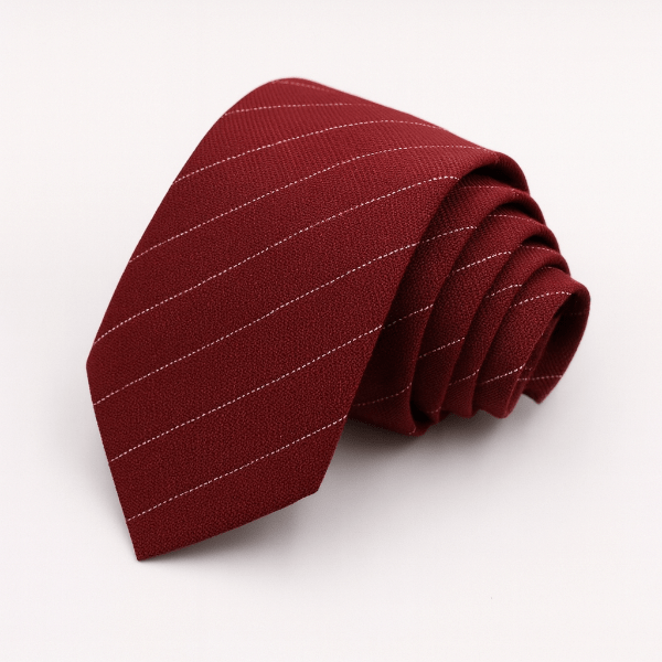Cravate Coton Bordeaux Rayures Diagonales