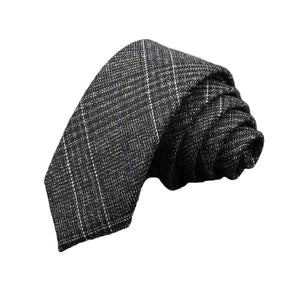 Cravate Coton Prince-de-Galles Anthracite