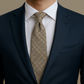 Cravate Coton Prince-de-Galles Beige & Brun Porter
