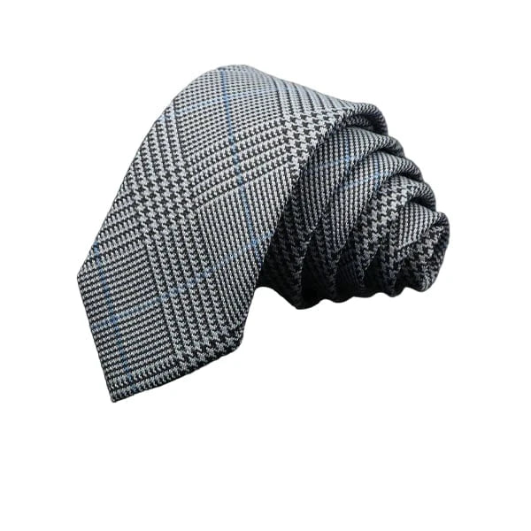 Cravate Coton Prince-de-Galles Gris