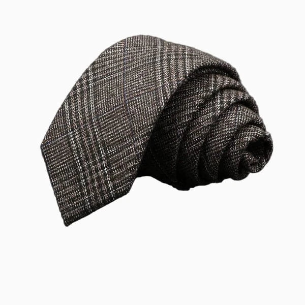 Cravate Coton Prince-de-Galles Marron