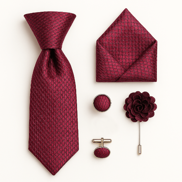 Cravate Damier Rouge Ensemble