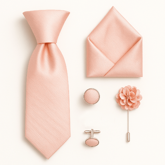 Cravate Soie Rose ensemble
