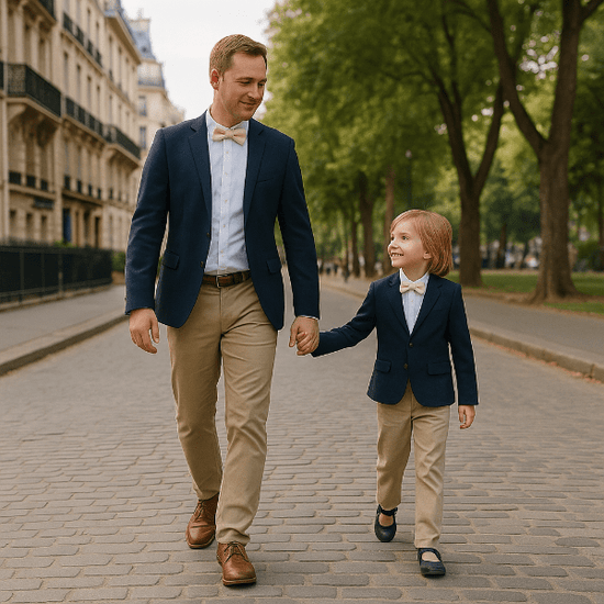 Duo Nœud Papillon Coton Rose Clair Lifestyle