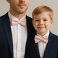 Duo Nœud Papillon Coton Rose Clair Porter