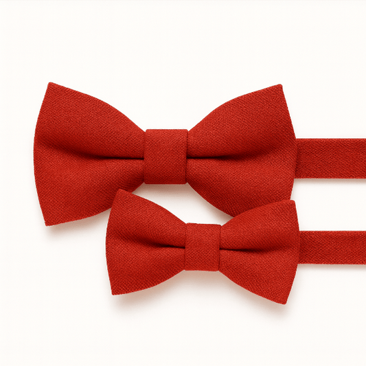 Duo Nœud Papillon Coton Rouge