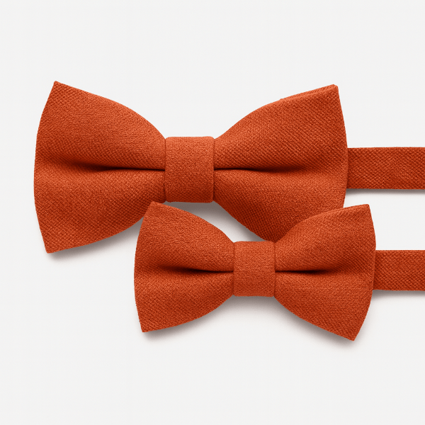 Duo Nœuds Papillon Coton Orange