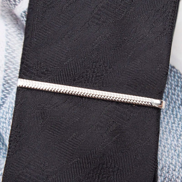 Pince à Cravate Fine Relief Argent