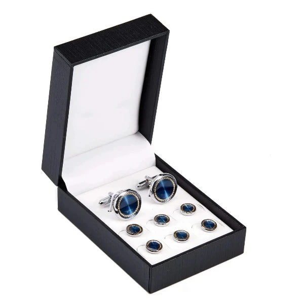 Set Boutons de Manchette Bleu & Or
